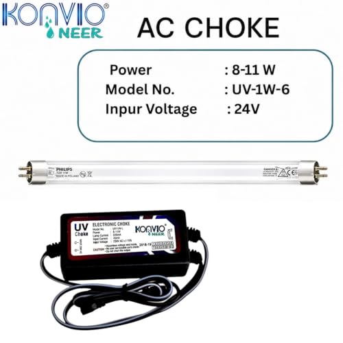 Image of Konvio Neer UV Water Filter Kit with Quartz Glass ABS Plastic Barrel, With Phil!ps Lamp & Choke - Compatible with All Water Purifiers (Quartz Glass 24V UV kit)