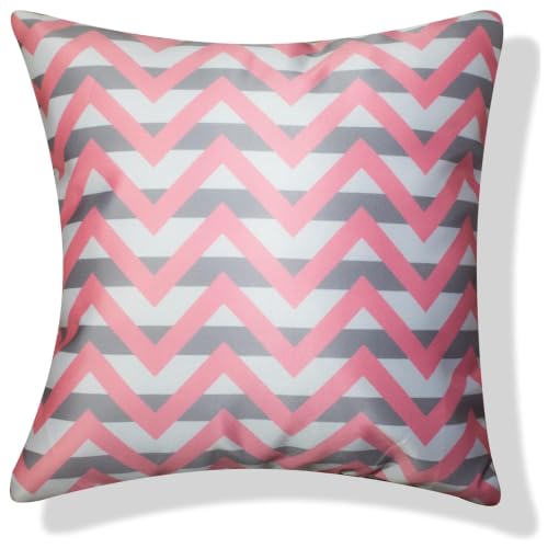 Image of Decorative Satin Sofa Cushion Covers Set of 5, 16 x 16 Inches, Multicolor Floral Printed Pillow Covers for Living Room, Bedroom, Couch & Sofa, Soft Glossy Fabric, Zipper Closure