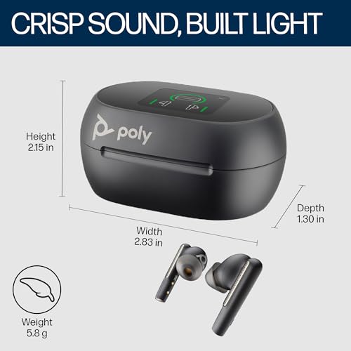 Image of Poly (Plantronics) Voyager Free 60+ Uc TWS Earbuds,ANC,Smart Charge Case W /Touch Controls,Works W /iPhone,Android,Pc /Mac,Zoom,Teams,Up to 16.5 Hours Talk Time,2-Year Warranty,Black,7Y8H1Aa-In Ear