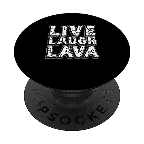 Funny Live Laugh Lava Volcanology Humor Future Volcanologist PopSockets Swappable PopGrip, Black
