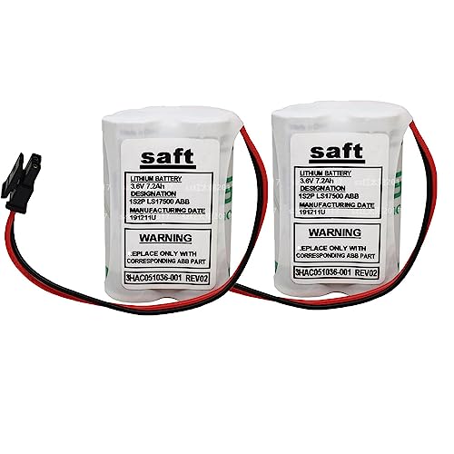 BALOLO (2-Pack) 3HAC051036-001 3.6V 7200mAh IRB120 Battery Power for ABB Robot IRB120 High Capacity Battery