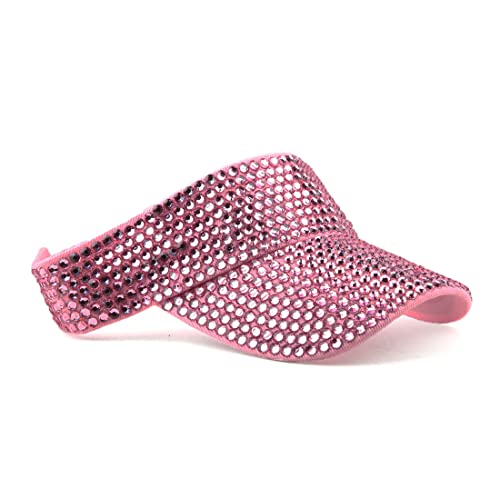 Image of Gudessly Shiny Rhinestones Sport Sun Visor Adjustable Summer Cap Visor Caps for Women Men