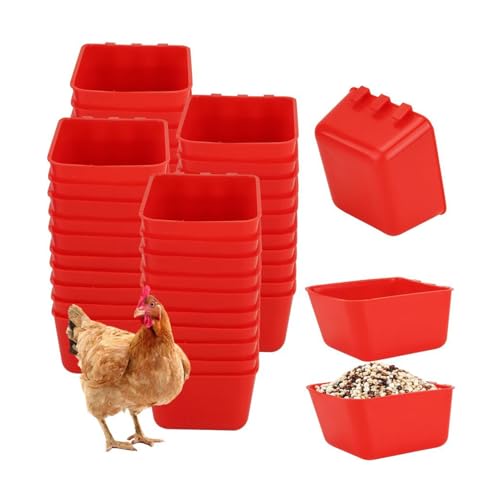 10 Pcs Chicken Feeder Cups, Thickened Plastic Large Capacity Hanging Feed Bowls Multi Purpose Feeding Drinking Containers For Pet Animal Poultry