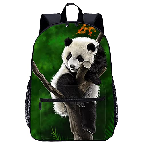 Mochila ligera unisex de panda para estudiantes y ocio