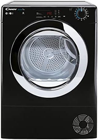 Candy CSOEC9DCGB 9kg Freestanding Condenser Tumble Dryer, Sensor Dry, WIFI Connectivity, Black with Chrome door