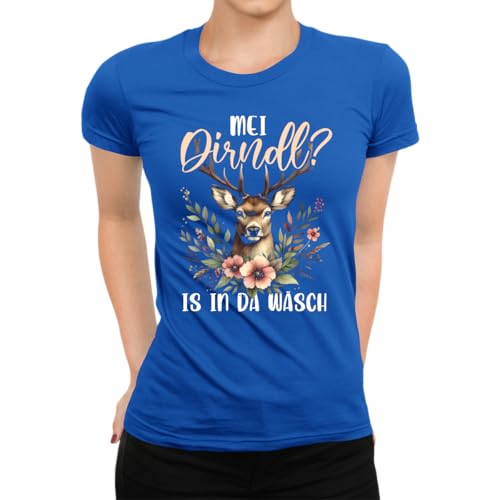 Mei Dirndl is In Da Wsch, maglietta da donna, Blu, L