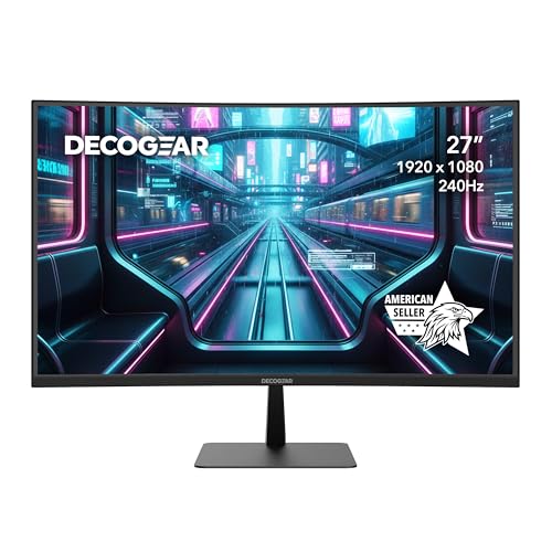 Amazon.co.jp: Deco Gear 27インチ 240Hz 湾曲ゲーミングモニター