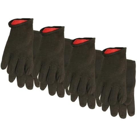 Midwest Gloves and Gear 14LJP04-L-AZ-6 Men's Brown Jersey Work Glove, Large, 4-Pack Cover
