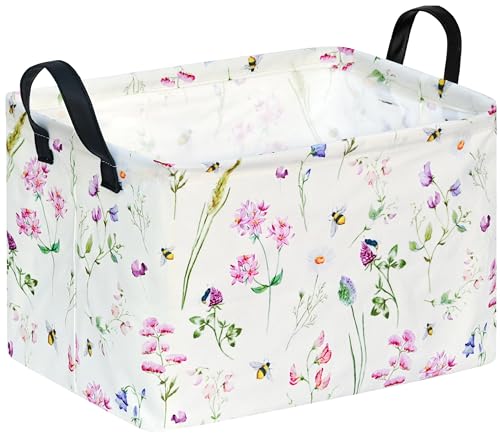 ACMUUNI Rectangle Gift Shelf Nursery Storage Basket Laundry Hamper Storage Box and Bins for Home Clothes with Handles