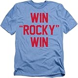 Popfunk Rocky Movie Sylvester Stallone Win Rocky Win T-Shirt (Medium - Light Blue)
