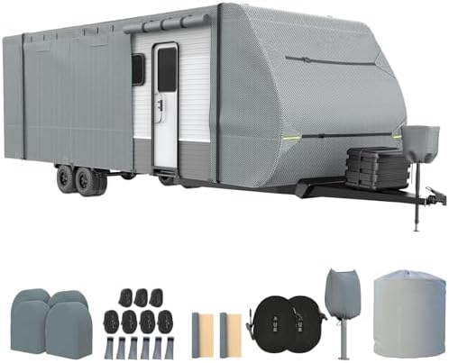 RV Cover, Upgraded 7 Layers Top Travel Trailer Cover Fits 20 to 2...