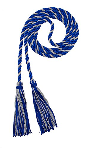 Image of Graduation Honor Cord - Royal /Gray - Every School Color Available - Made in USA