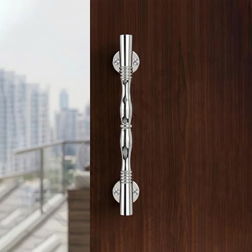 Image of Plantex Door Handle /Stainless Steel Main Door Handle /8 Inch Pull-Push Handle - Pack of 2 (S-143,Chrome)