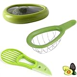 Avocado Slicer Tools 3 PCS - Avocado Saver for Fridge to Keep - Avocado Slicer for Peeler Pitter - Avocado Cutter for Cuber Dicer - Fruit Vegetable Avocado Tools-Kitchen Gadgets