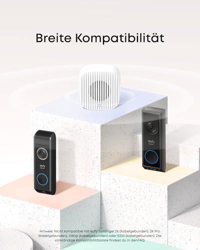 eufy Chime 2 Zusatzklingel, 10 vorinstallierte Melodien, Dual-Band-WLAN (2 – Ansicht 2