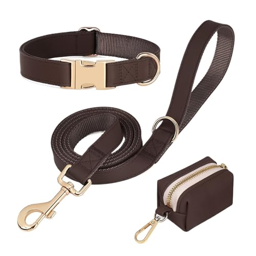 Collier for chien grand modèle L marron pour éviter les douleurs de laisse