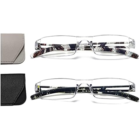 Hubeye Gafas de Lectura Sin Montura con Funda de Cuero Cover