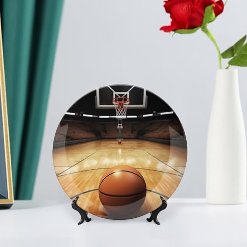 Plato decorativo de porcelana Bone China baloncesto 7 pulg miniatura 6