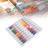 Outil de Peinture à l'huile, 18 pièces, Pigment de Peinture à l'huile 12 ML, Peinture à l'huile, Pigment de Peinture Professionnel, Fournitures d'art, pour Papier Tissu