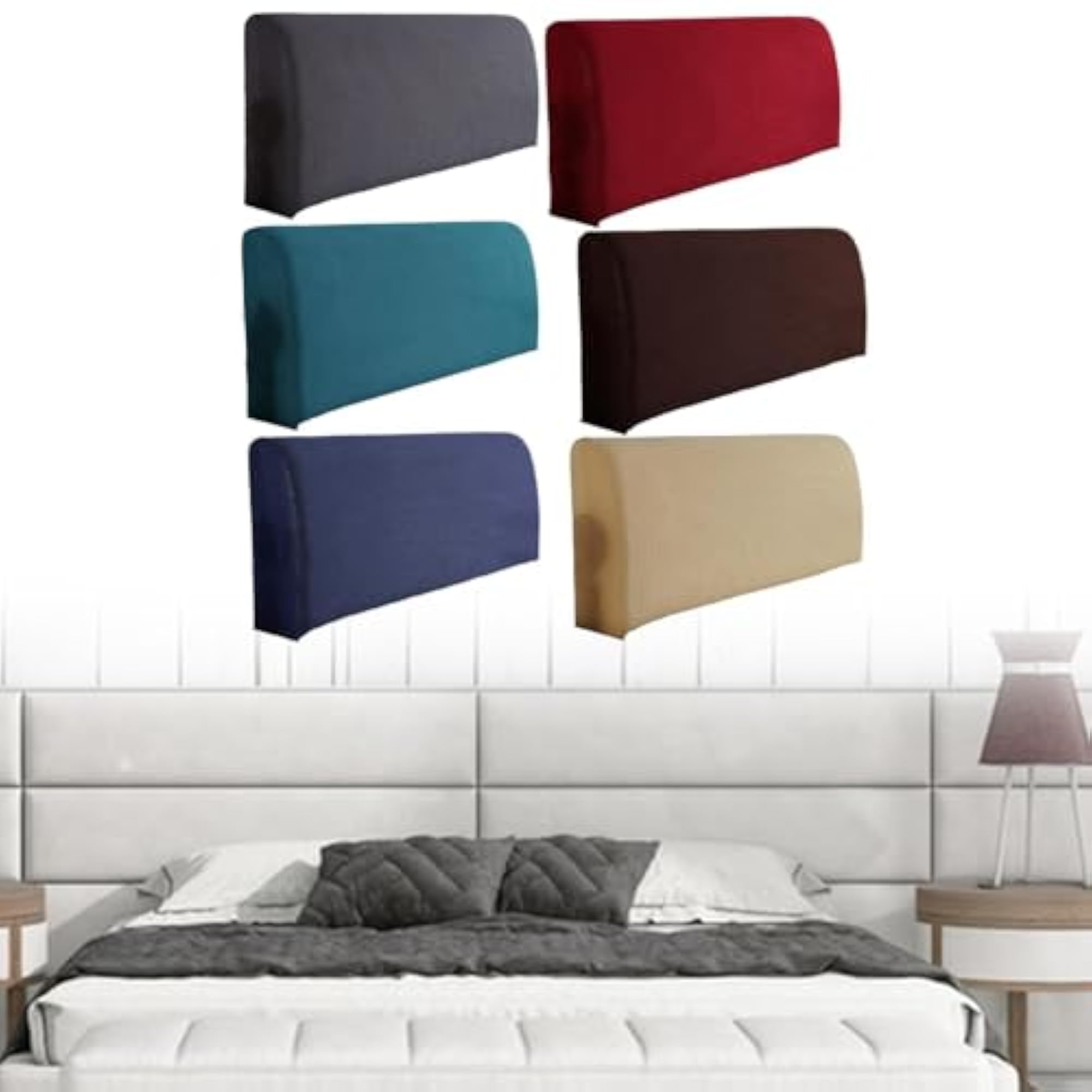 Removable Bed Headboard Cover in Gray
