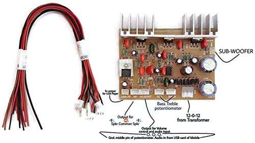 Image of Electronic Spices Combo of Audio Amplifier Board 100W with Bass Boost Support TDA2030 Based and Bluetooth FM Audio Player Decoder with Remote Kit
