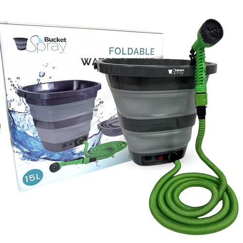 Bucket Spray Pulvérisateur électrique 15 L - Seau pulvérisateur haute pression portable, pliable et rechargeable par USB pour voiture, camping, jardin, terrasse, chantier -