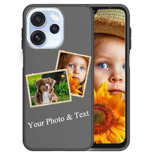 TIANDIMY Personalisierte Handyhülle für Oppo Reno15 Pro Mini,Black Silikon Hülle mit Persönliche Text Bildern Hülle,TPU Stoßfest Cover Personalisiert Schutzhülle -XK2