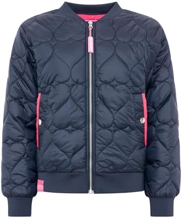 Zwillingsherz Damen Steppjacke mit Herzmuster – Leichte Bomberjacke – Kurze Übergangsjacke für Frühling & Herbst – Komfortable Outdoorjacke mit Reißverschluss – Stylische Jacke für