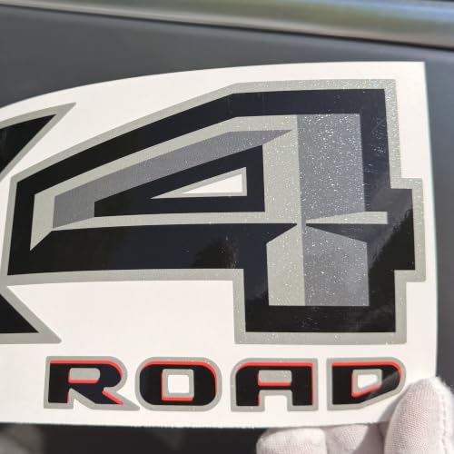 Image of GOLD HOOK FX4 Off Road Decals Compatible with Ford F-150 2015-2026 - Diamond Series - Black & Red Diamond Finish - Set of 2