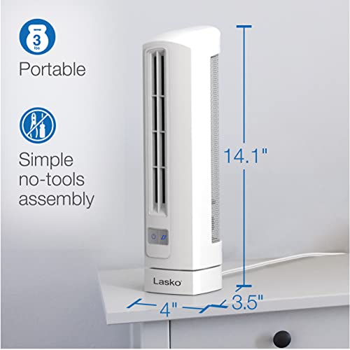 Lasko T14100 Air Stick Ultra Slim Oscillating Fan Tabletop Tower, White #TOP6