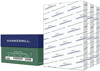 Hammermill Cardstock, Premium Color Copy, 100 lb, 18 x 12-3 Pack (750 Sheets) - 100 Bright, Made in the USA Card Stock, 133232C, White