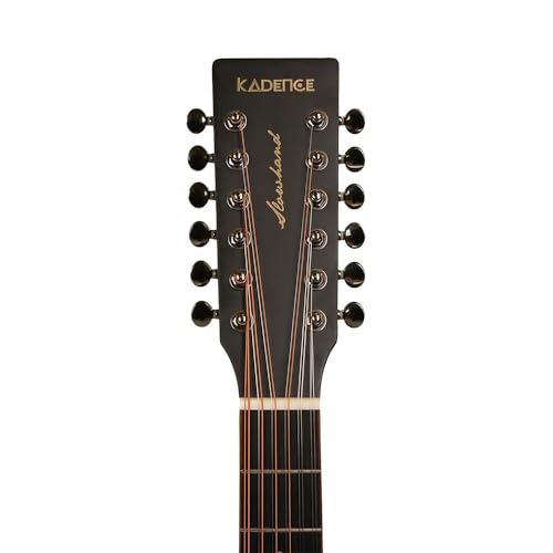 Image of Kadence SH04-12EQ Slowhand 41 inch 12-String Electro Acoustic Guitar | Dreadnought Demi Cutaway | Touring Ready | Black Spruce Wood | Built-in Pickup + 2 Band EQ | Includes Bag & Learning Course | Black