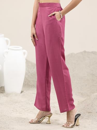 Image of Libas Printed Silk Blend Straight Kurta With Trouser and Dupatta