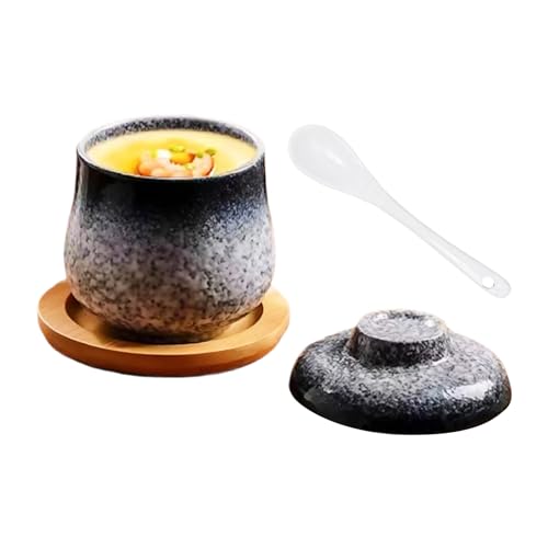 Per Cottura A Vapore In Porcellana - Per Zuppa In Ceramica A Tenuta Stagna Da 250 Ml, Mini Pentole Da Cucina, Contenitore Compatto Resistente Al Calore | Per Dessert Di Verdure A Base Di