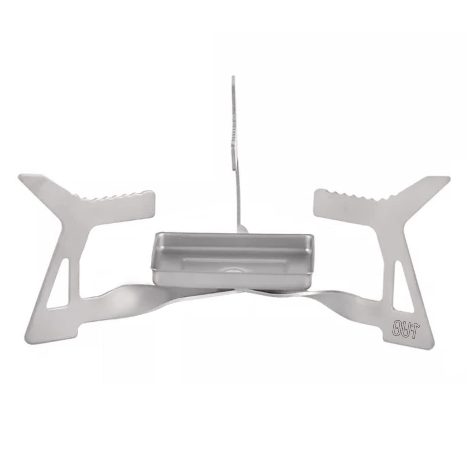 OUT FROM THE CROWD PACIFIC NORTHWESTOUT FROM THE CROWD PACIFIC NORTHWEST Titanium Foldable and Portable Stove, Outdoor Camp Kitchen Equipment for Hiking, Backpacking, Picnic and BBQ, for Solid Fuel Tablets