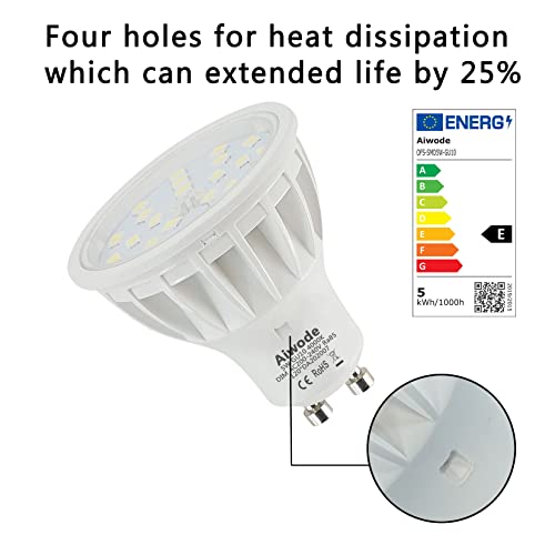 Aiwode-5W-Dimmable-GU10-LED-BulbNatural-White-4000KEquivalent-50W-Halogen-LampRa85-600LM120Beam-Angle-GU10-SpotlightPack-of-6