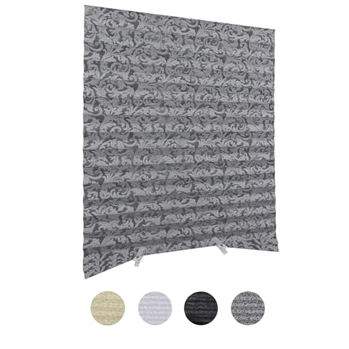 Window Blinds No Drill Stick on Cut to Size Cordless Paper Blinds Self Adhesive Pleated Temporary Shades Covering for Indoor Bedroom Kitchen Bathroom Windows Doors (2, Grey, WxH / 47x71 Inches)