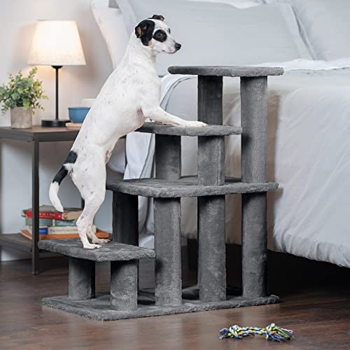 Furhaven Steady Paws Multi-Step Pet Stairs For High Beds & Sofas - Gray, 4-Step #TOP2