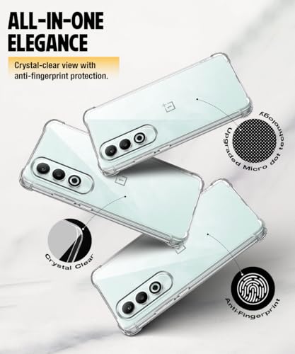 Image of WOW IMAGINE Clear Back Cover Case for 1+ OnePlus Nord CE 4 5G | Shockproof Soft TPU Case | Cushioned Edges for Ultimate Protection Back Cover Case - Transparent