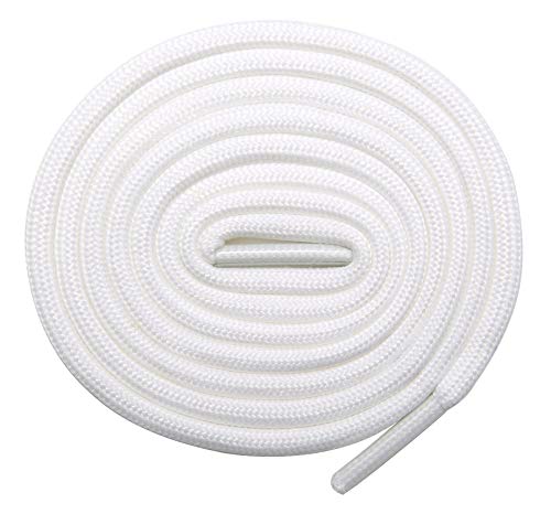 KURISET Round Athletic Shoelaces 2 Pair - For Non-slip Outdoor Mountaineering Hiking Walking Boot Round Thick Shoelace String Rope Shoe Laces (63 inches (160 cm), Ivory)