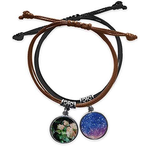Cadena de mano y pulsera de cuerda con colgante de hoja natural para regalar a entusiastas del campo