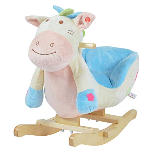 Pink Papaya animalBenny, para niños o bebés Caballo Mecedora, Silla Mecedora Especial para niños, con Sonido, Altura de Cabeza Aprox. 50 cm, Altura del Asiento Aprox. 30 cm