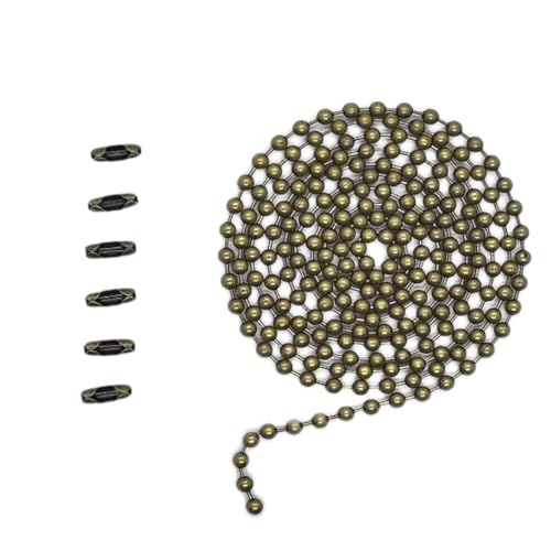 Image of IFNOW Fan Pull Chain Extension Metal Fan pull chain extension, ceiling fan chain connector,Diameter 3.2mm 6.5 Feet Long with 6 PCS Connector (Bronze)