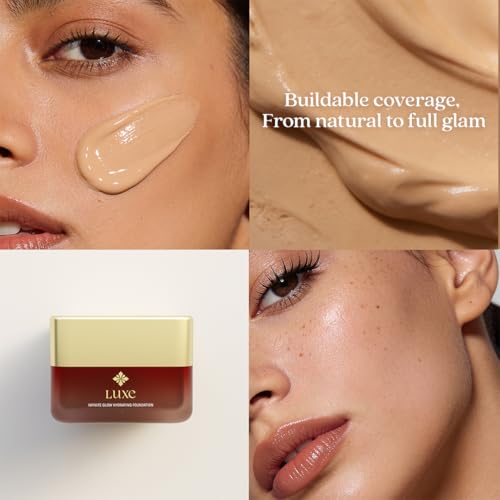 Image of Just Herbs Luxe Infinite Glow Hydrating Foundation | Luxury Makeup | Ayurvedic Skin-Loving Formula | Soft Matte Finish | Non-Cakey & Long-Lasting (TOFFEE)
