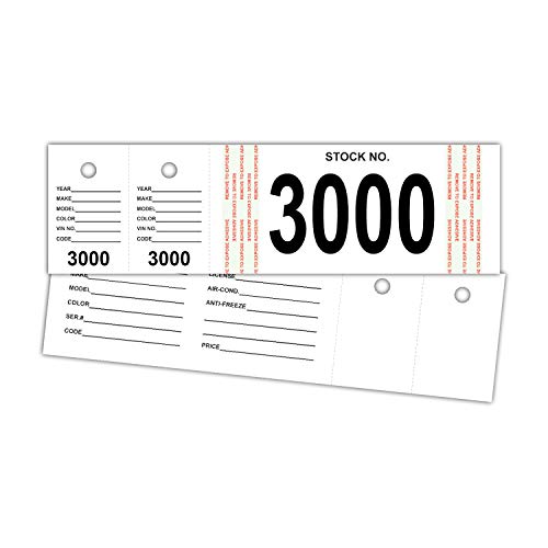 Versa-Tags Genuine Vehicle Stock Number Tags (3000-3499)