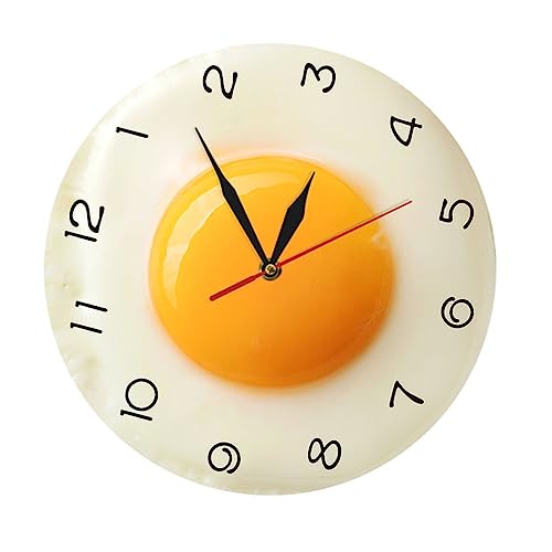 FRCOLOR 壁 時計 卵 装飾 レトロ 装飾 部屋 壁 時計 子供 子供 丸い 壁 屋外 デジタル アウト ドア 用 オフィス 卵