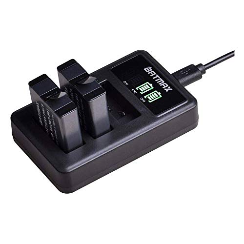 kit Carregador Triplo +3x baterias BATMAX GoPro Hero 5 6 7 Black