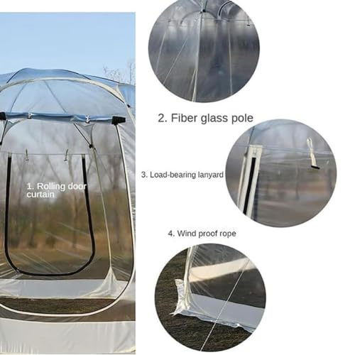 Draagbare buitenbubbel, instant pop-up koepel, campingschuilplaats voor 4-6 personen, transparant tuinhuisje voor achtertuin of campinggebruik - Afbeelding 5