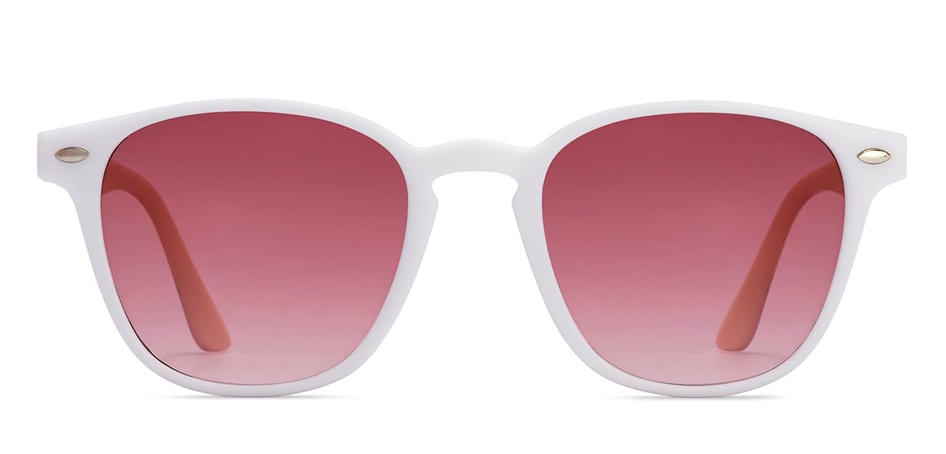 Hooper By Lenskart | Memphis Collection | White Pink Full Rim Rectangular Latest and Stylish Kids Sunglasses | 100% UV Protected | For Boys & Girls (Age 8-12 yrs) | HP S16088 - Image 2 thumbnail