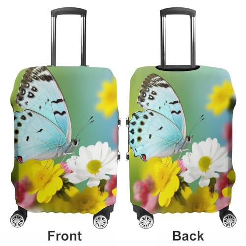 Housse de valise résistante aux rayures élastique imprimé papillon L - 3